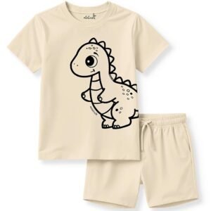 minicult kids Kids Cotton Shorts and Matching Tshirt Coord clothing set with Cute Prints Clothing Set (200gsm Cotton Fabric)